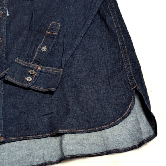 Buffalo David Bitton Ladies Darkwash Stretch Denim Shirt sz XXL Relaxed Fit - Picture 5 of 11